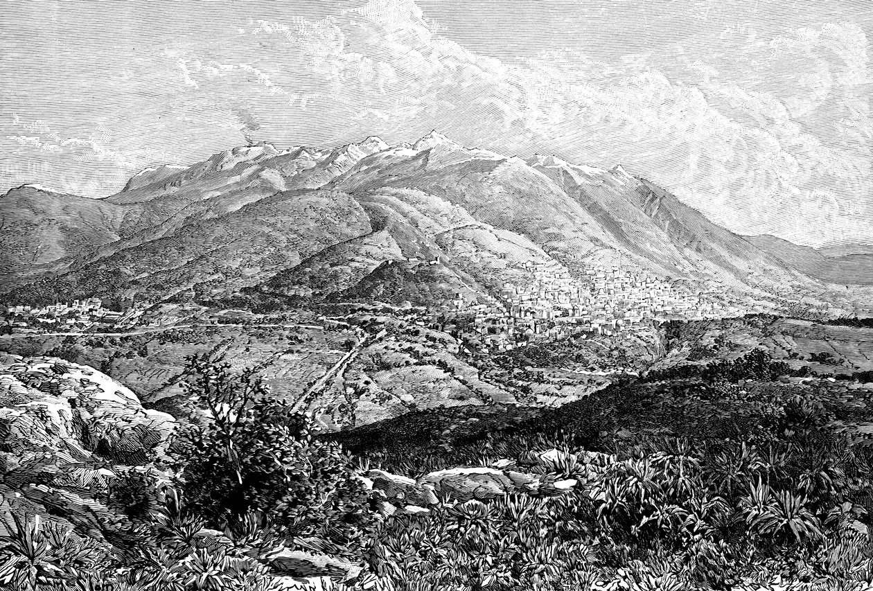 Quito og Pichincha-fjellet, Ecuador, 1895 av Unbekannt