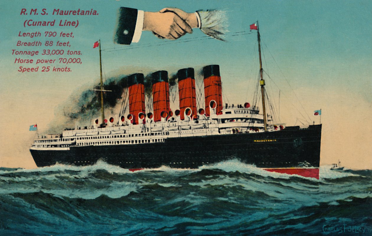 R.M.S. Mauretania. Cunard Line, ca 1930-tallet. av Unbekannt