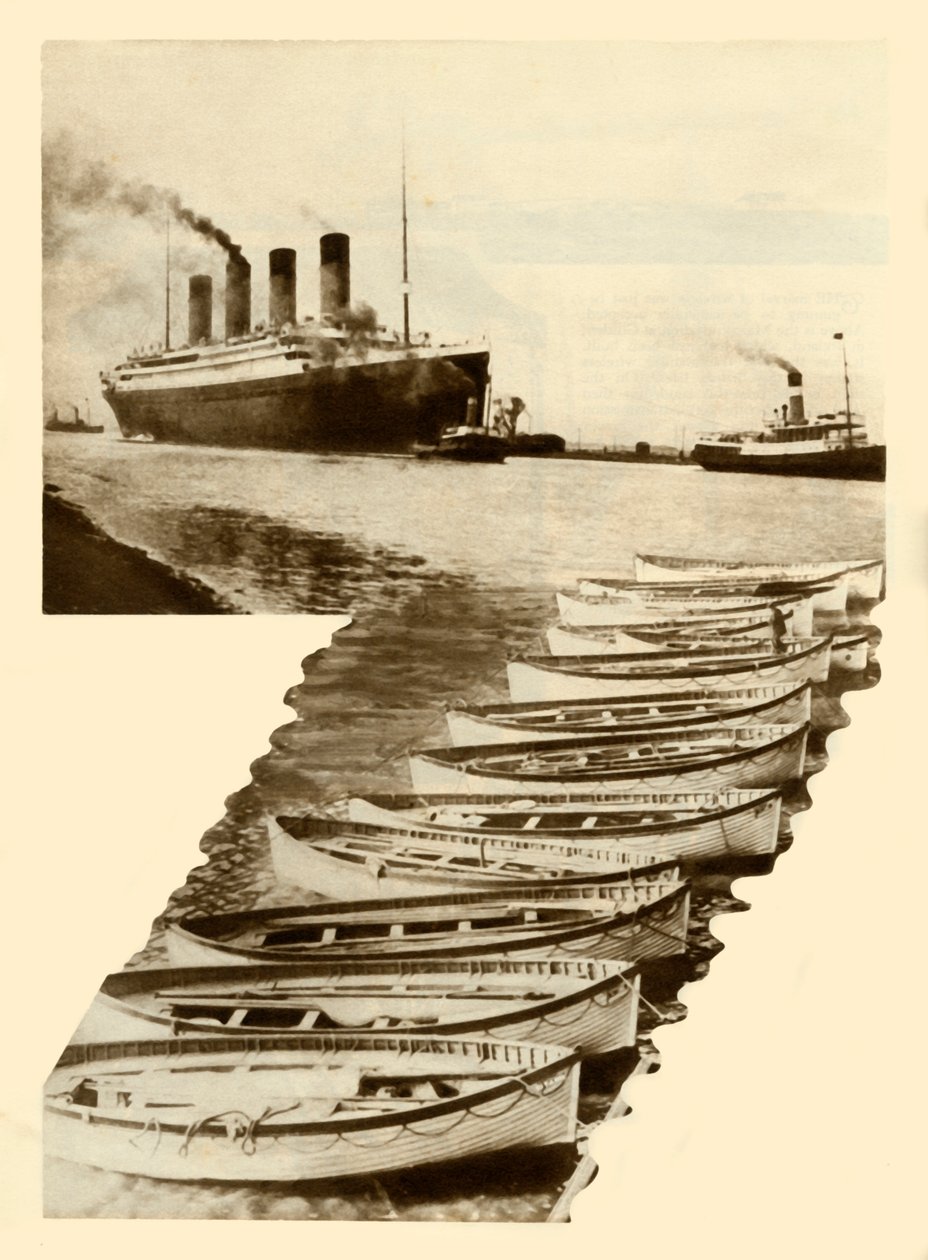RMS Titanic og livbåter, 1912, 1935. av Unbekannt