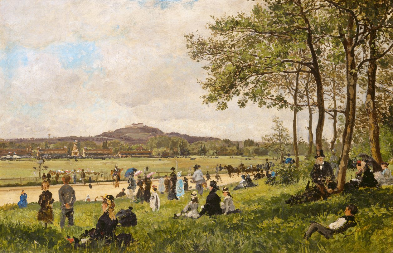 Race Course på Longchamps, ca. 1870. av Unbekannt