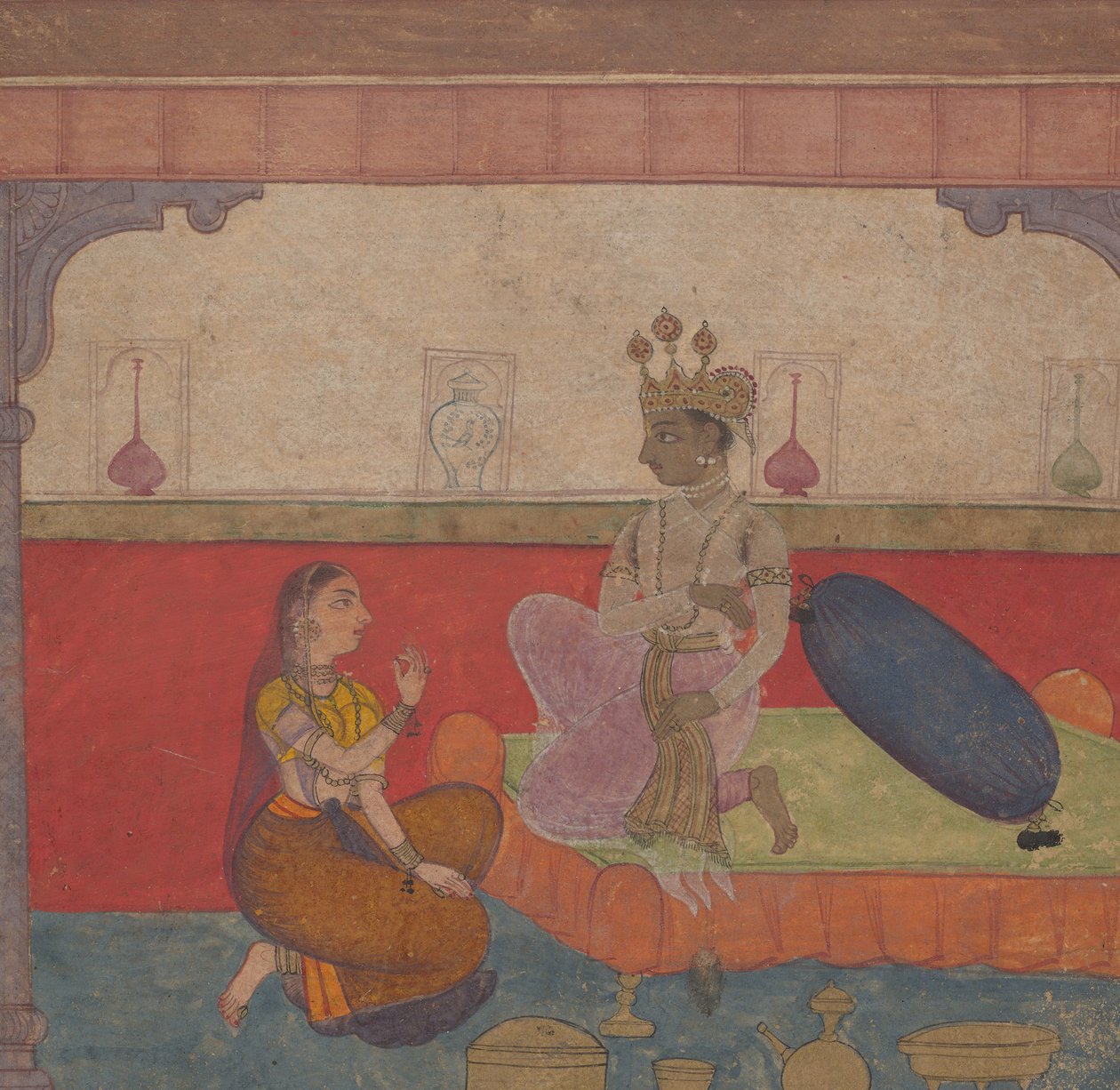 Radha snakker med Krishna: Side fra Boston Recreational Lovers ೧೬೧೦. av Unbekannt