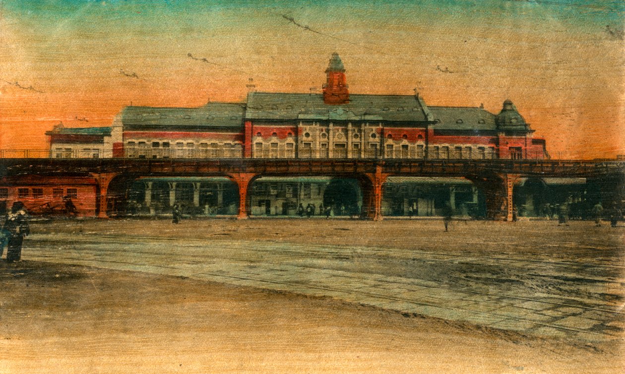 Jernbanestasjon, Yokohama, 1900-tallet av Unbekannt