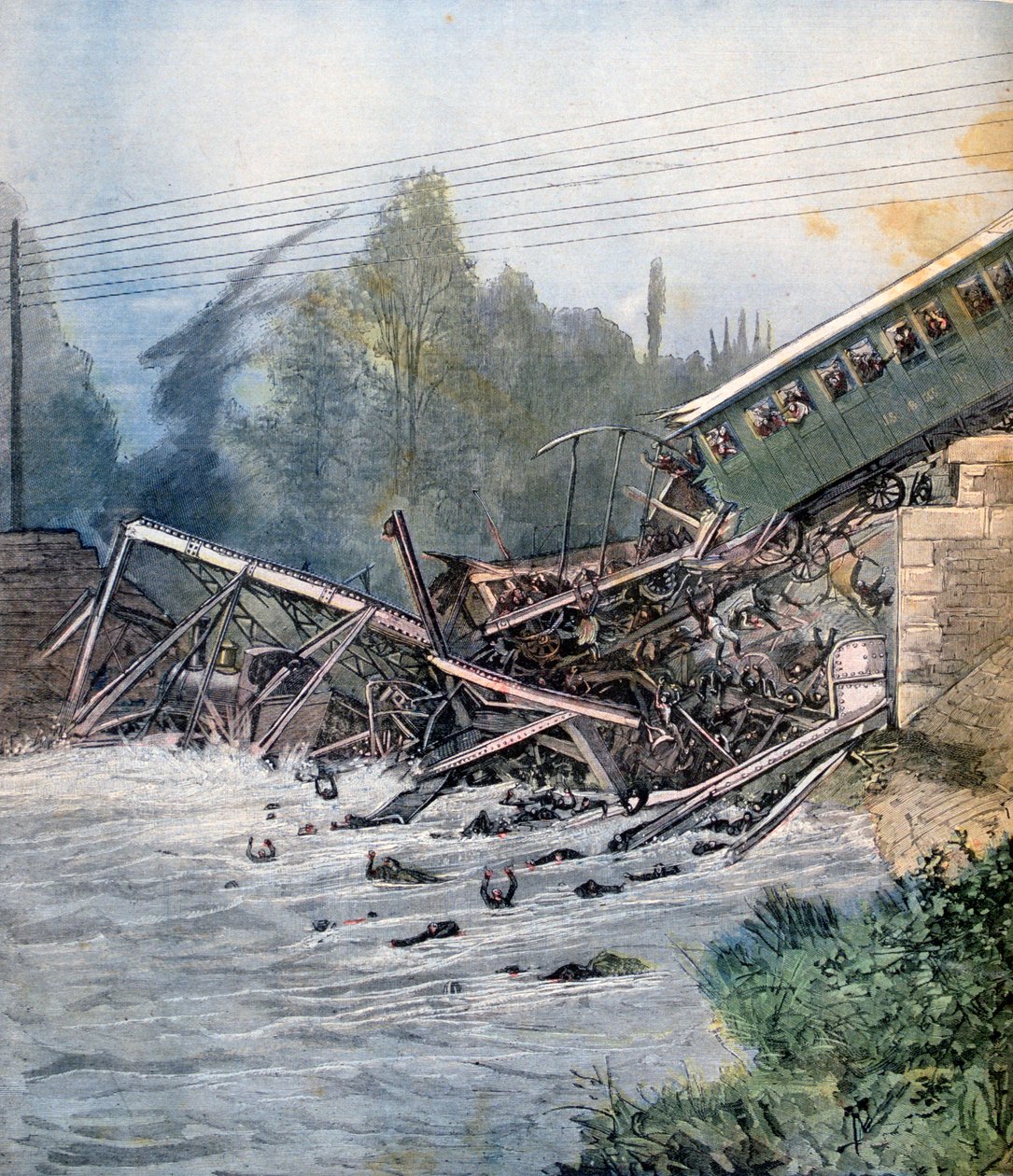 Jernbaneulykke, Munchenstein, Sveits, 14. juli 1891 av Unbekannt