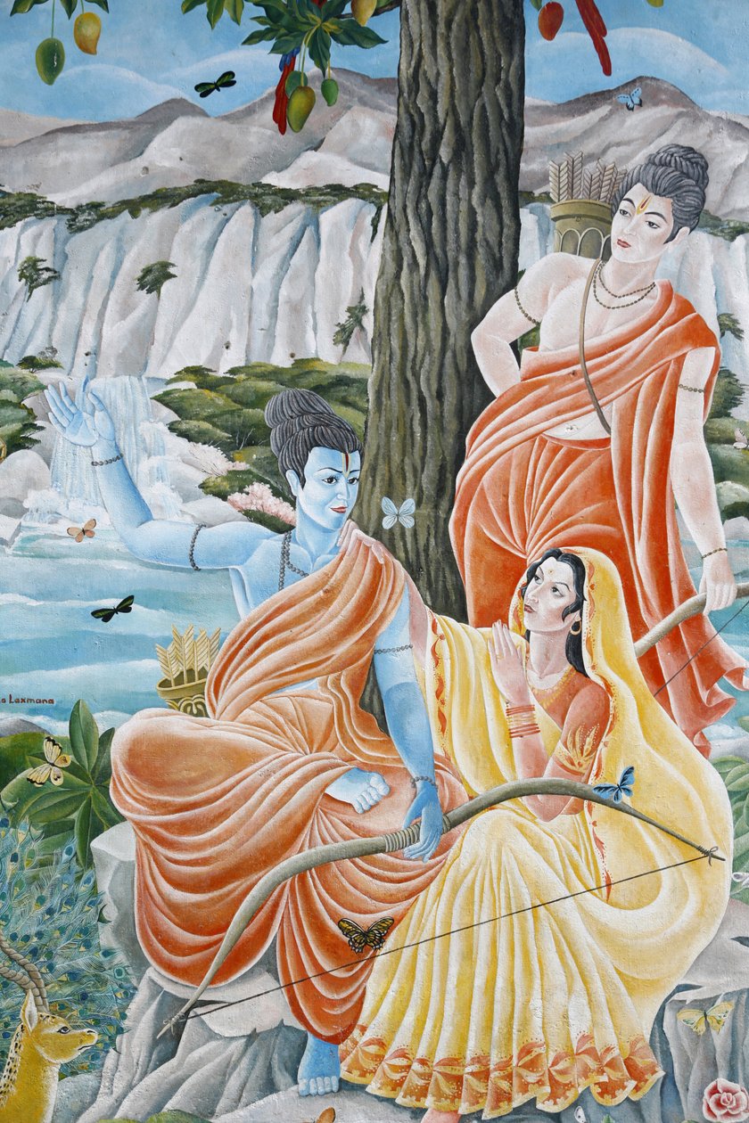 Rama, Sita og Laxman. Pashupatinah, Katmandu, Nepal av Unbekannt