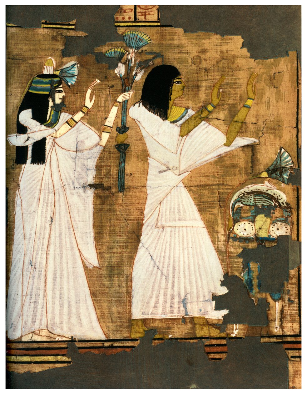 Rames og hans kone i tilbedelse foran et bord full av offergaver, c1400 f.Kr. 1958 av Unbekannt