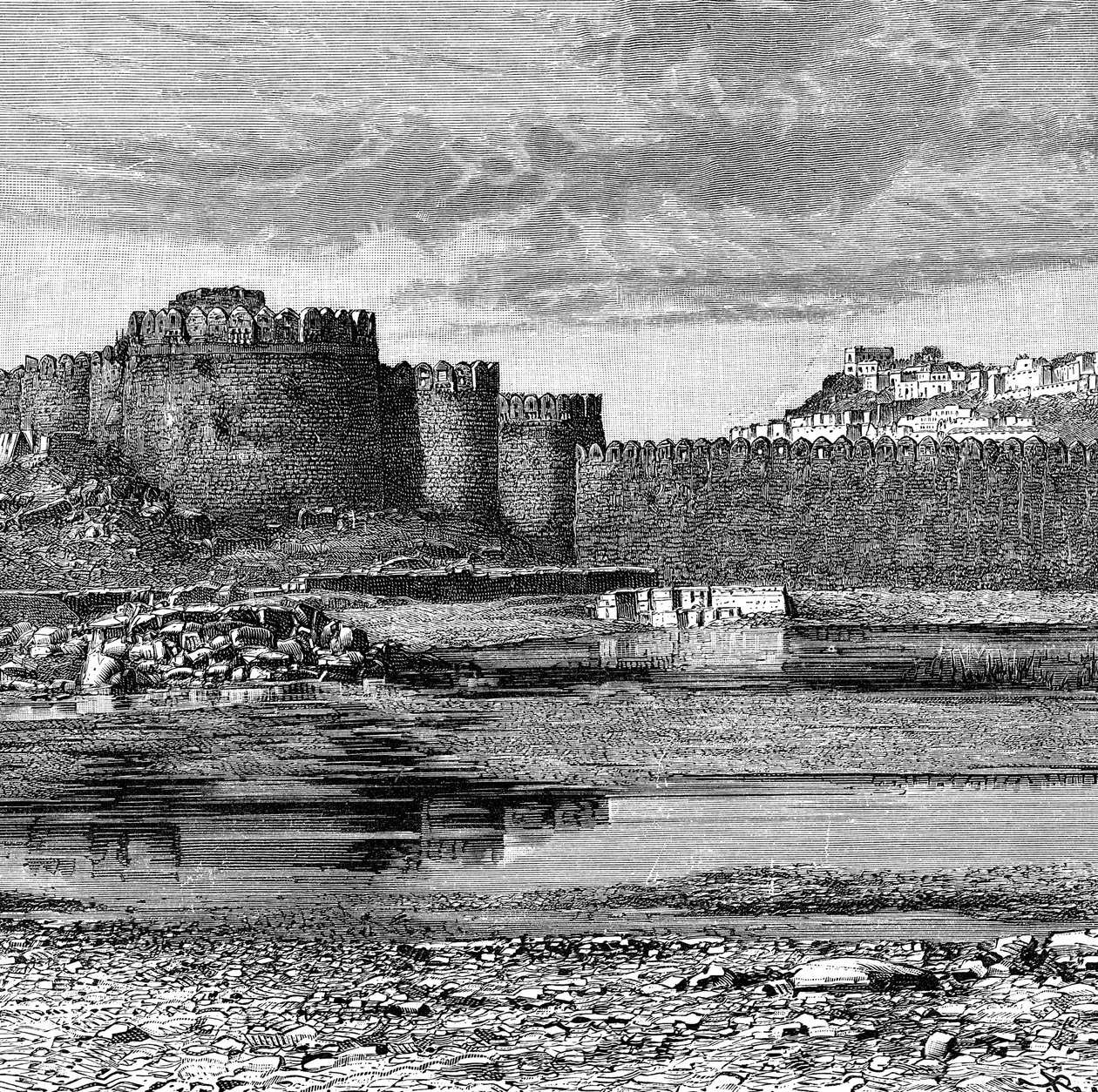 Vollene til byen og citadellet, Golconda, India, 1895 av Unbekannt