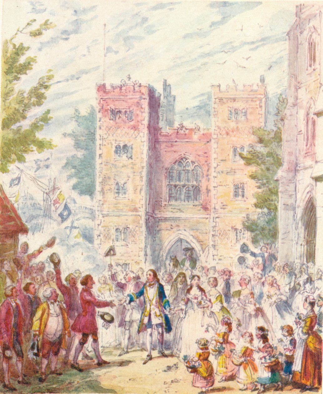 Randulph Crews ekteskap med Hilda i Lambeth Church, 1842, 1903. av Unbekannt