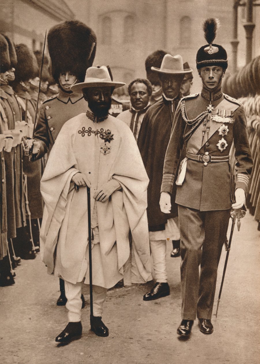 Ras Tafari, prins-regent av Etiopia, keiser Haile Selassie med hertugen av York, 1924 av Unbekannt