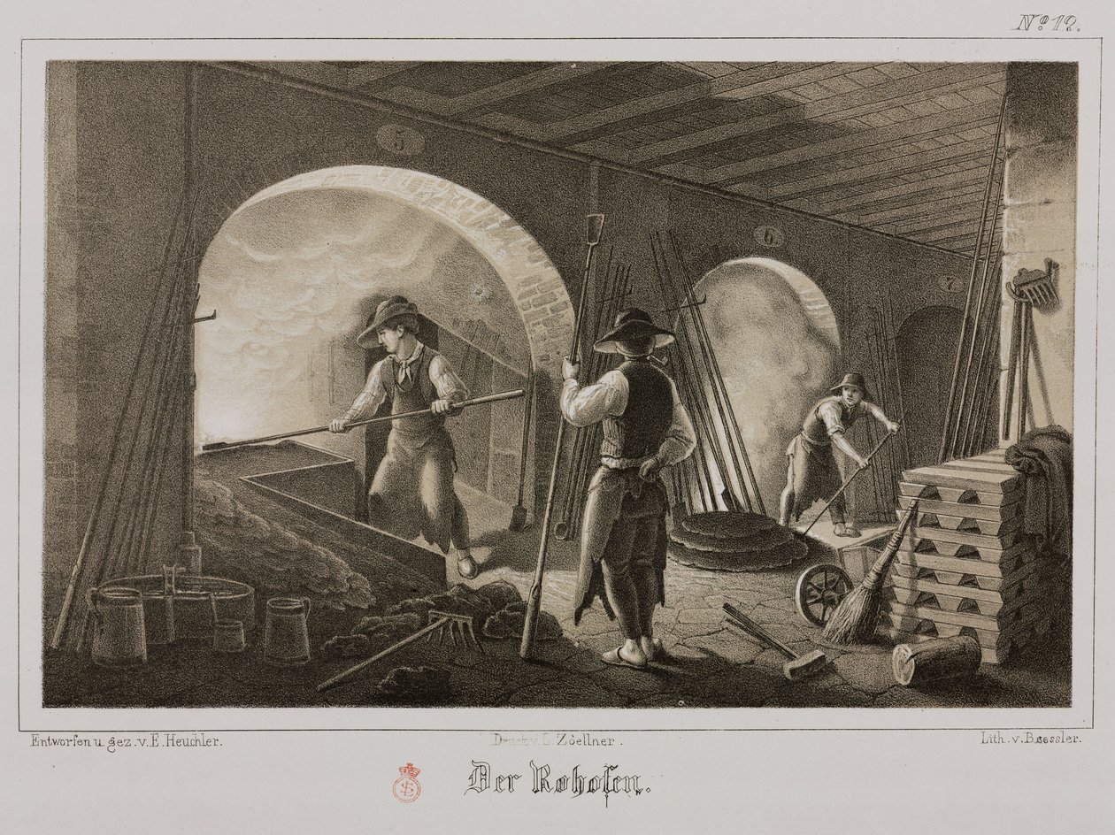 Råmaterialebehandling, metallurgismiing av edelt metall, Tyskland, ca 1851 av Unbekannt