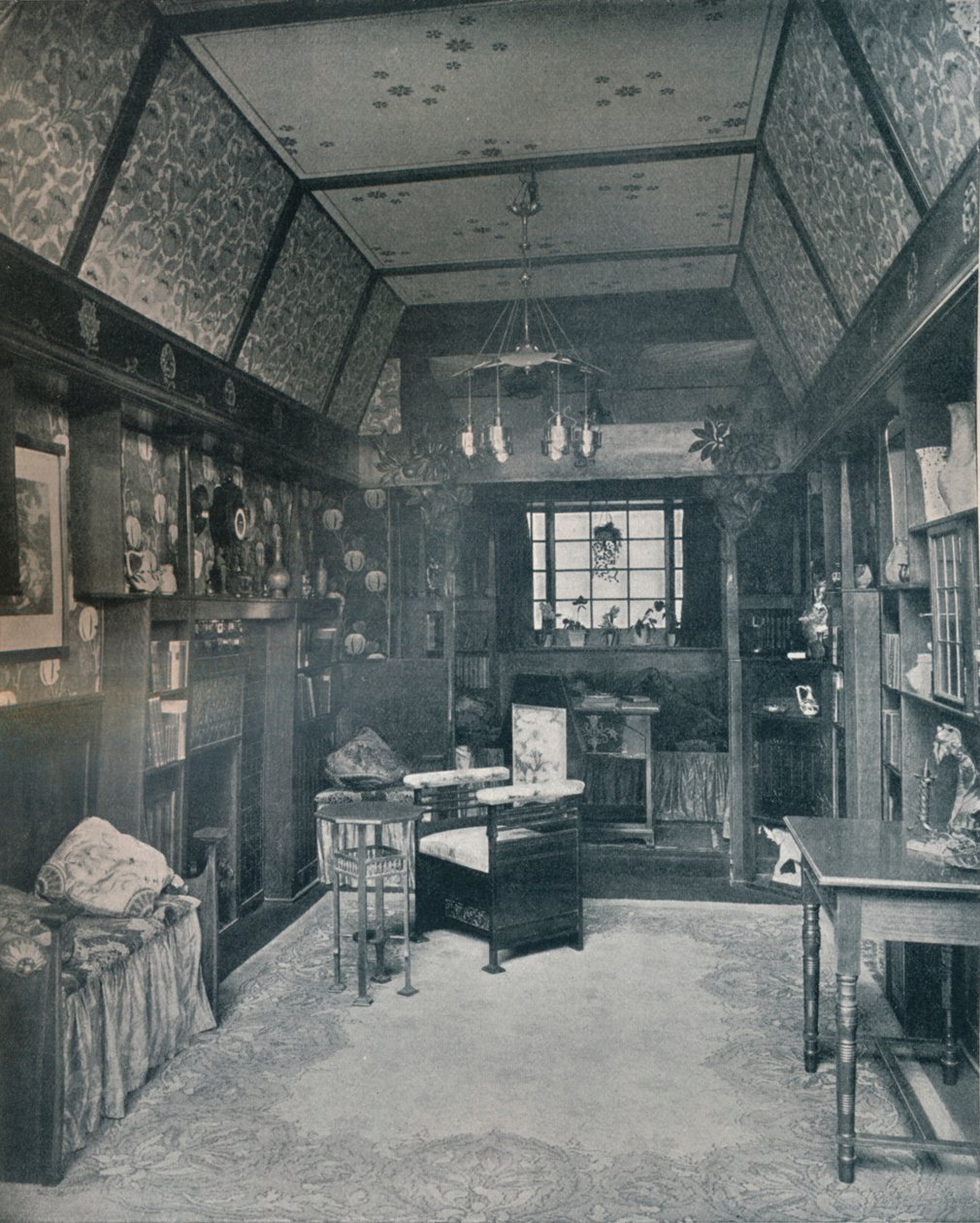 Leserom designet av H Novack og utført av JW Muller, c1899 av Unbekannt