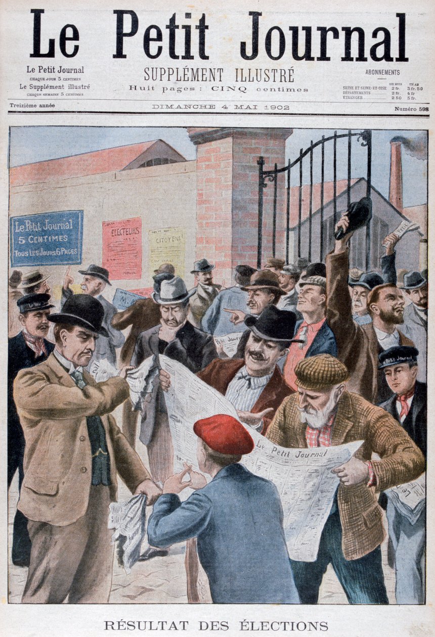 Leser valgresultater i avisen, Paris, 1902 av Unbekannt