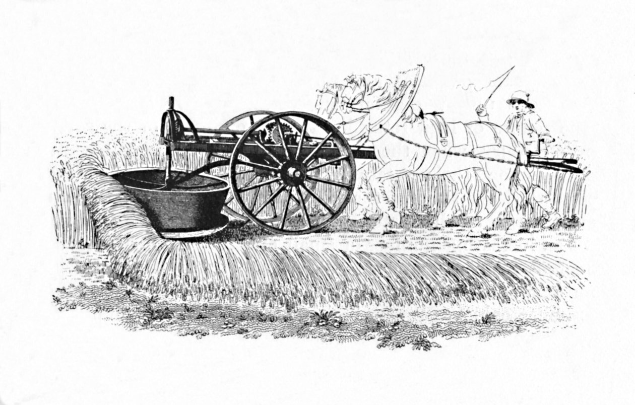 Høstemaskin oppfunnet av James Smith fra Deanston, 1816, 1904 av Unbekannt