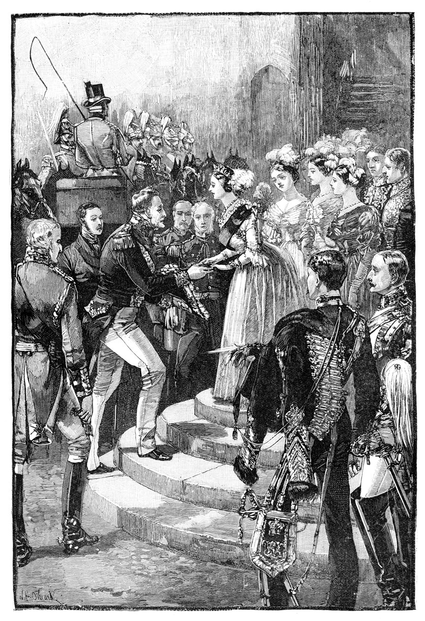Mottakelse av Louis Philippe på Windsor Castle, 1844, 1900 av Unbekannt