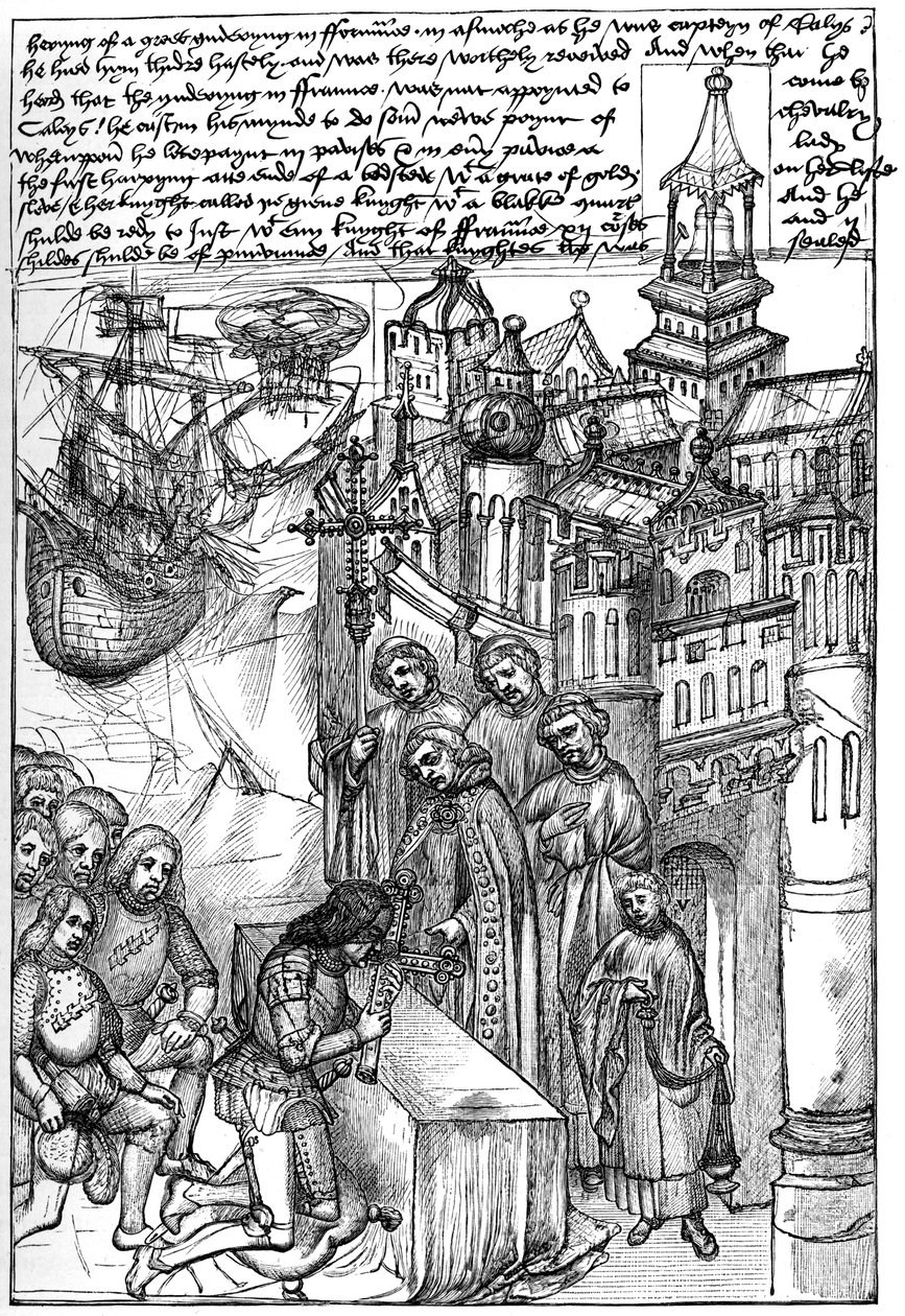 Mottakelse av Richard de Beauchamp, jarl av Warwick, 1400-tallet, 1893 av Unbekannt