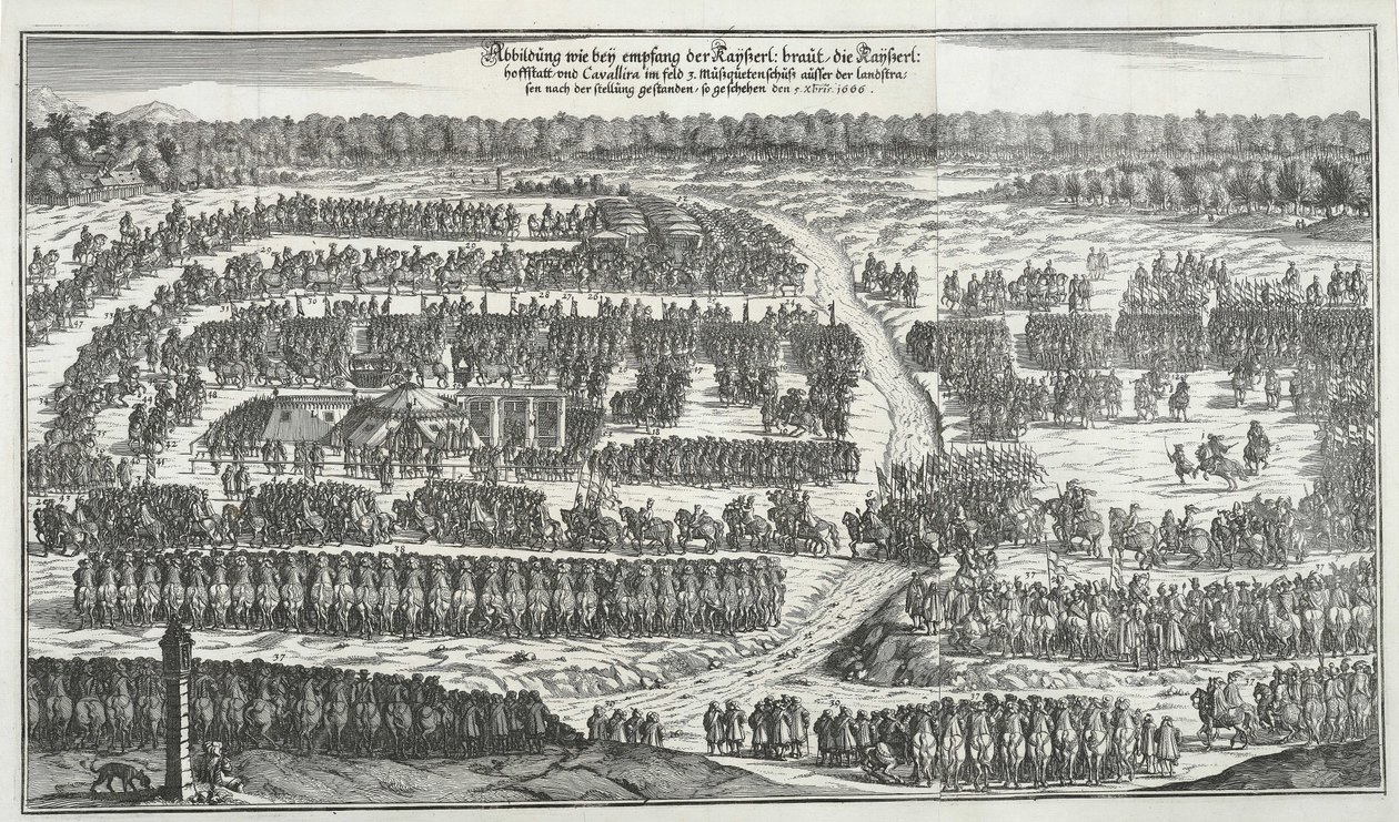 Mottakelse av Infanta Margaret Theresa av Spania i Wien 6. desember 1666. av Unbekannt