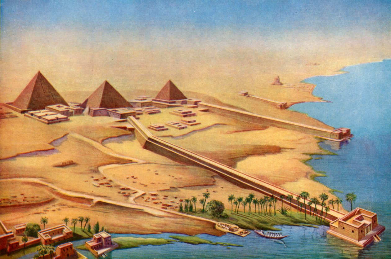 Rekonstruksjon av de tre pyramidene ved Abusir med deres templer og tilnærminger, 1933-1934 av Unbekannt