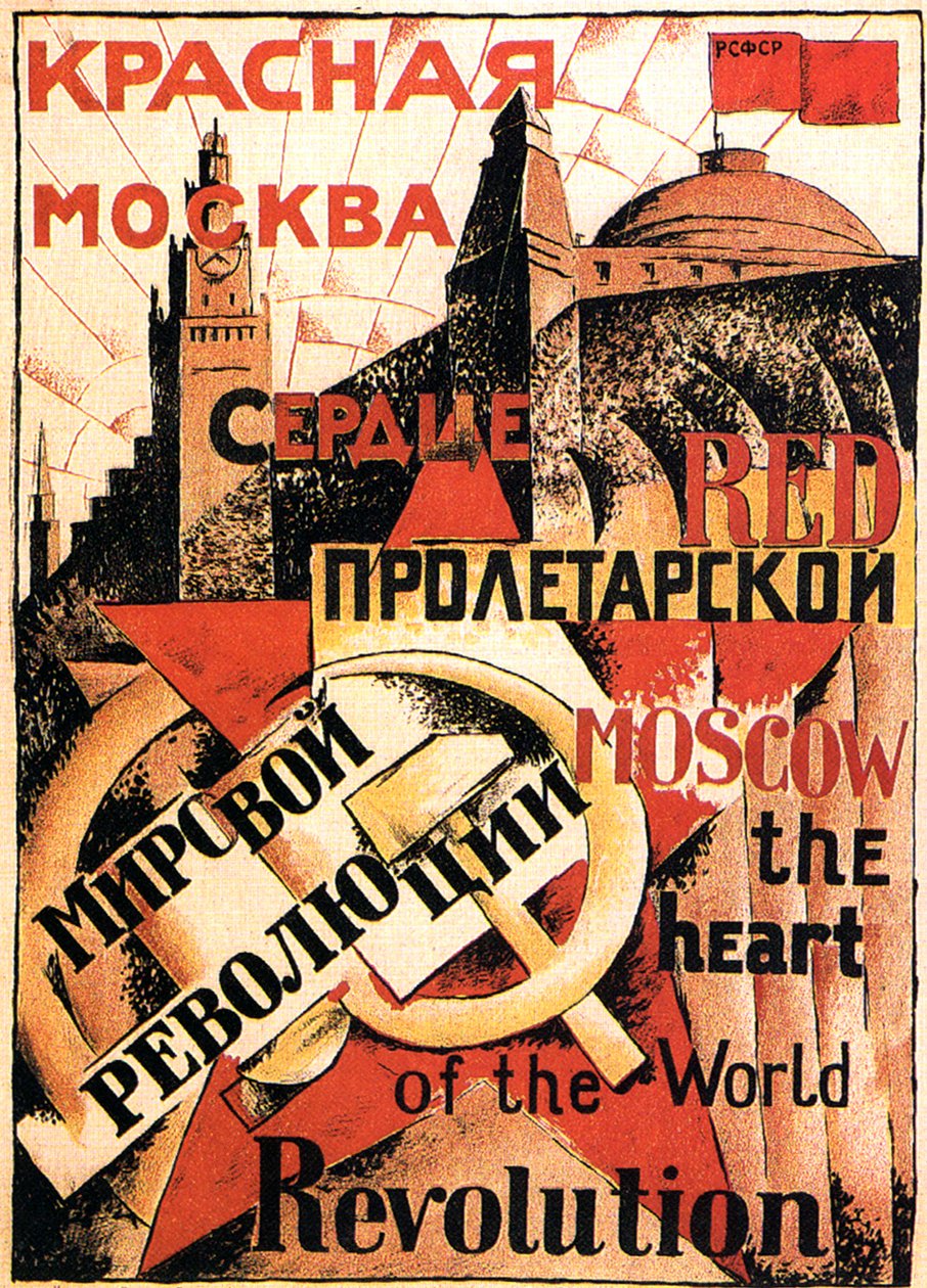 Red Moscow Heart of World Revolution, plakat, 1921 av Unbekannt