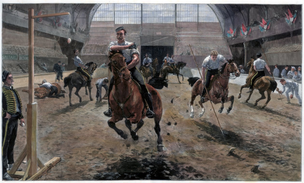 Øver for Royal Military Tournament i Agricultural Hall, Islington, London, 1886 av Unbekannt