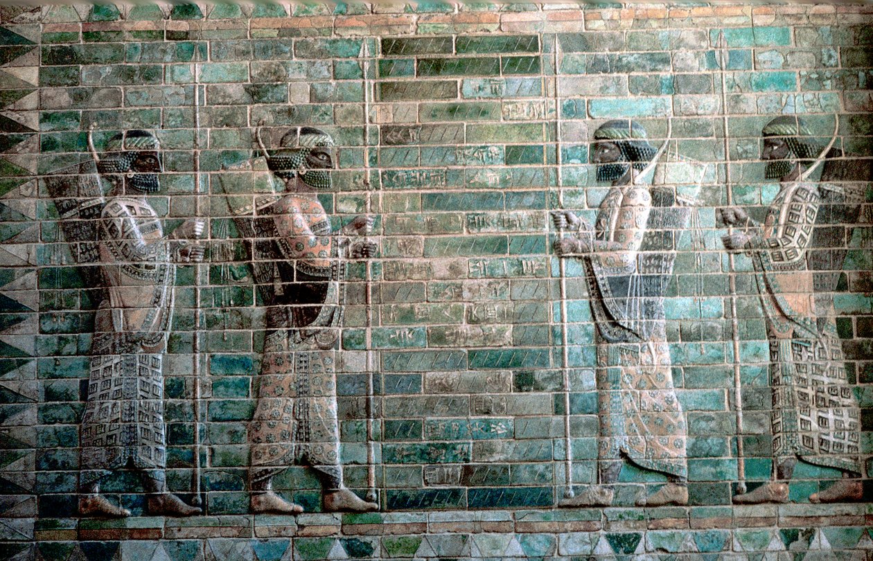 Relieff som viser bueskyttere av den persiske kongelige garde, palasset til Darius I, Susa, c500 f.Kr. av Unbekannt