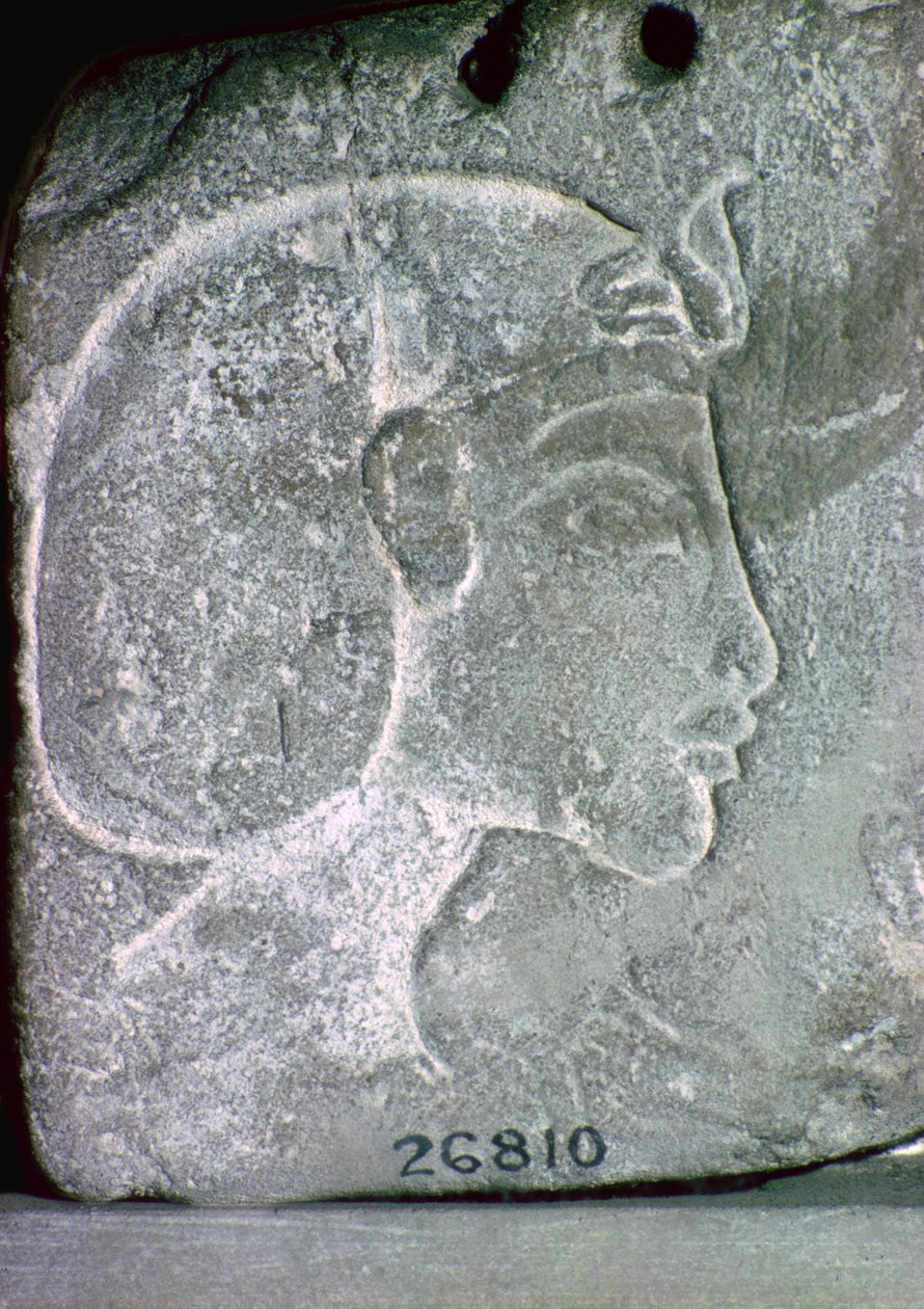Relieff som viser hodet til Akhenaten, 1300-tallet f.Kr av Unbekannt