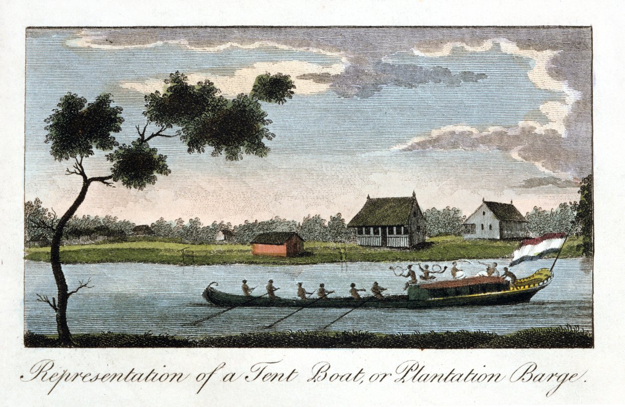 Representasjon av en teltbåt eller plantasjelekter, 1813 av Unbekannt