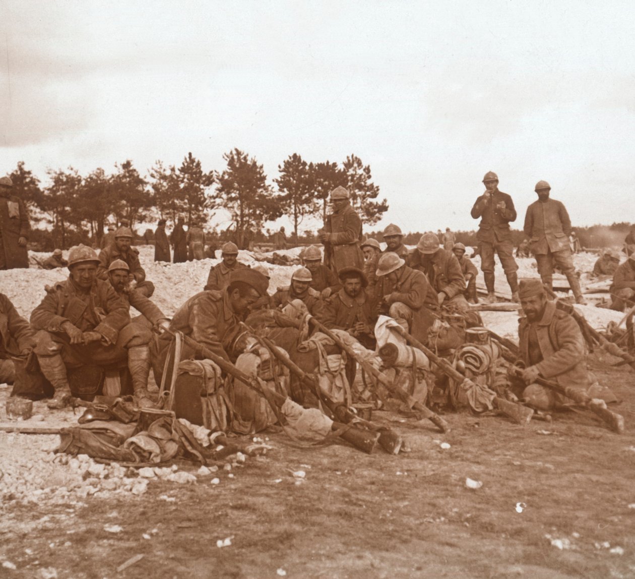 Rastestopp, Champagne, Nord-Frankrike, c1914-c1918 av Unbekannt