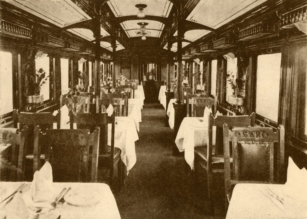 Restaurantbil på et langdistansetog, South African Railways, 1930. av Unbekannt