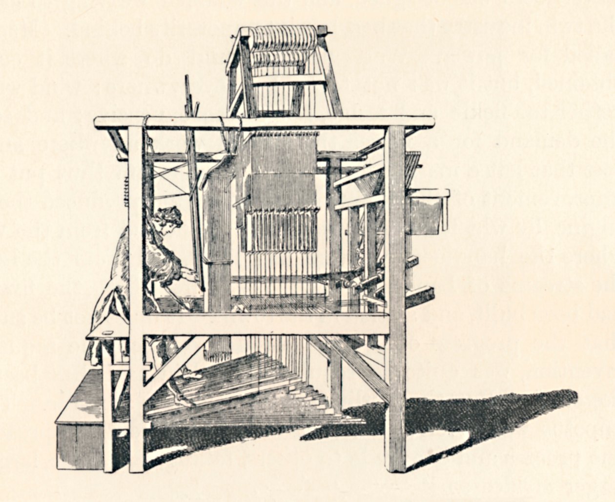 Ribbon Weaver at His Loom, 1747, 1904 av Unbekannt