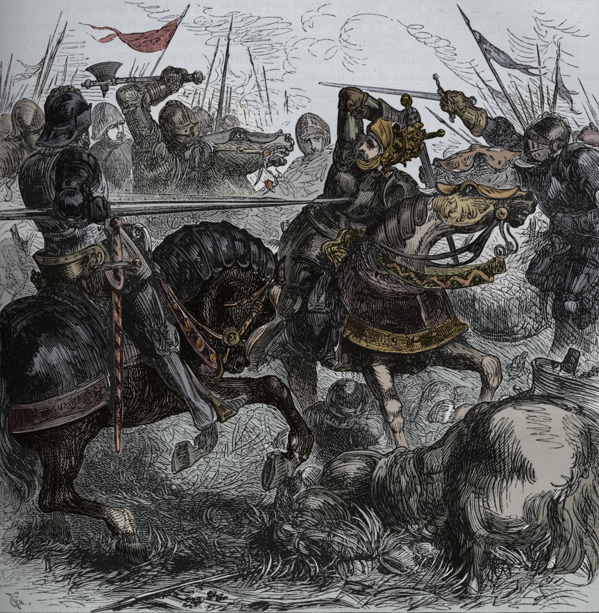 Richard III i Bosworth, 22. august 1485, c1880 av Unbekannt