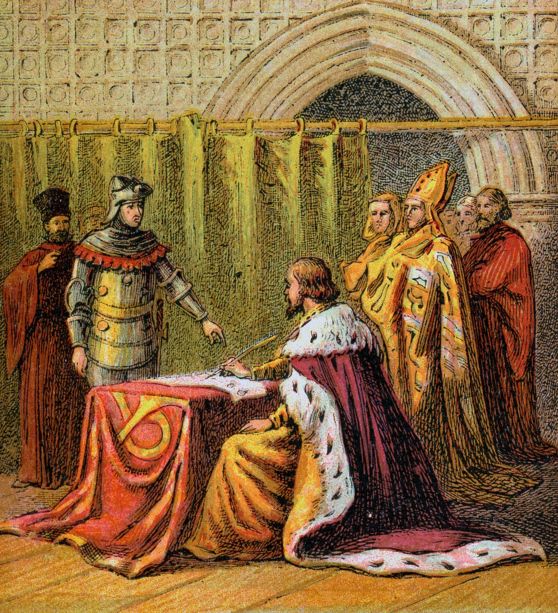 Richard II abdikerer, 1399, c1850 av Unbekannt