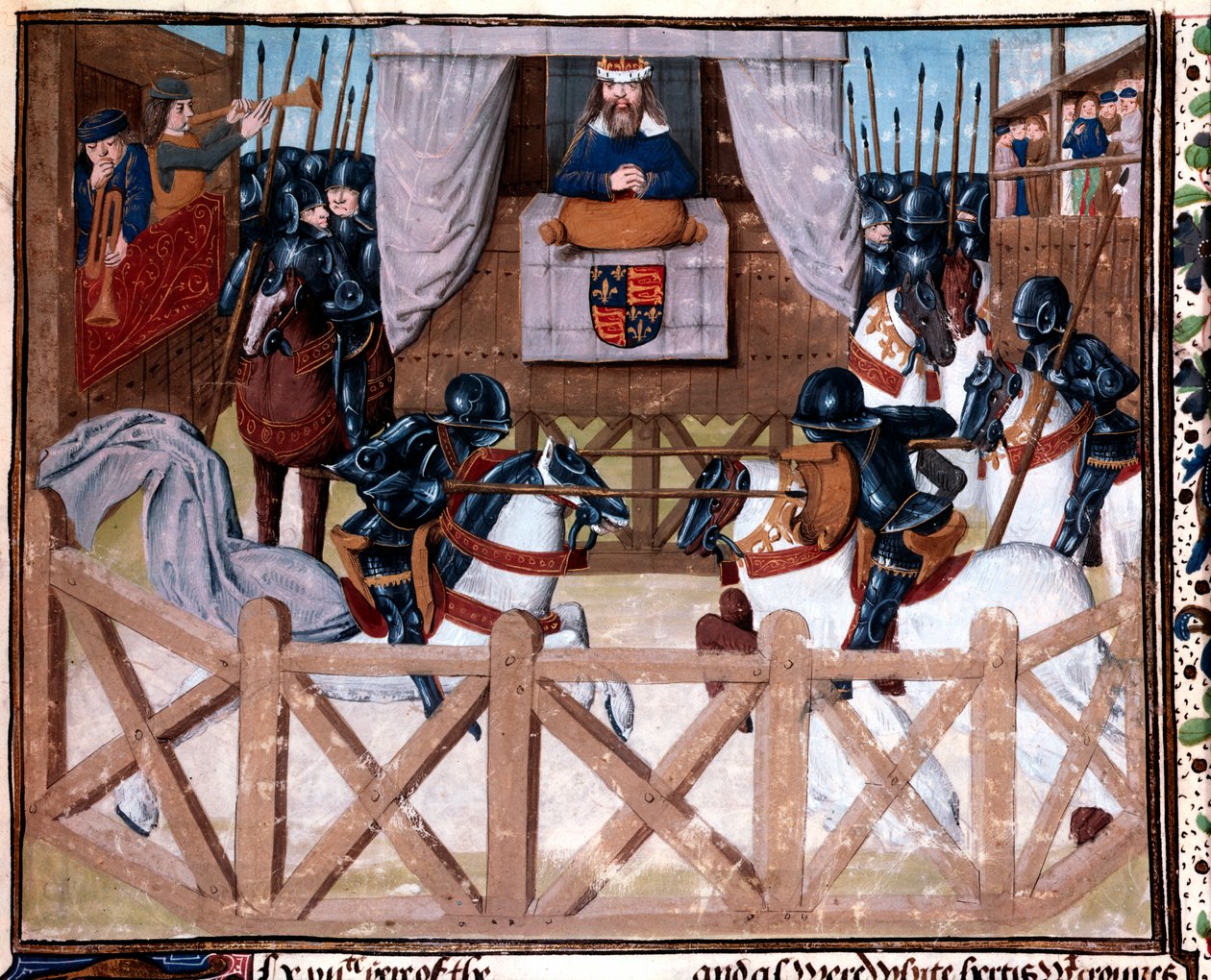 Richard II, konge av England, ledet en turnering, 1377-1379 1400-tallet av Unbekannt