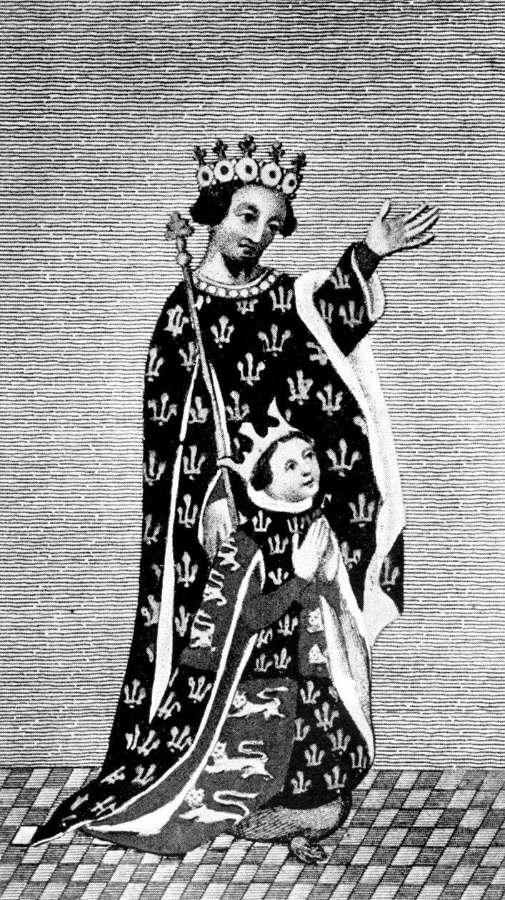 Richard II og hans far, den svarte prinsen, 1300-tallet, 1910 av Unbekannt