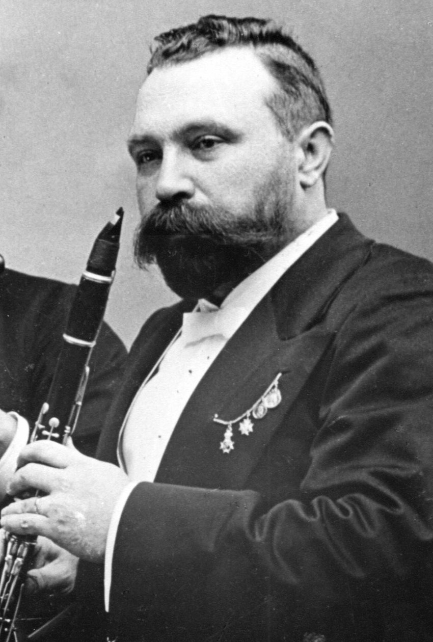 Richard Mühlfeld , tysk klarinettist, 1890-tallet av Unbekannt