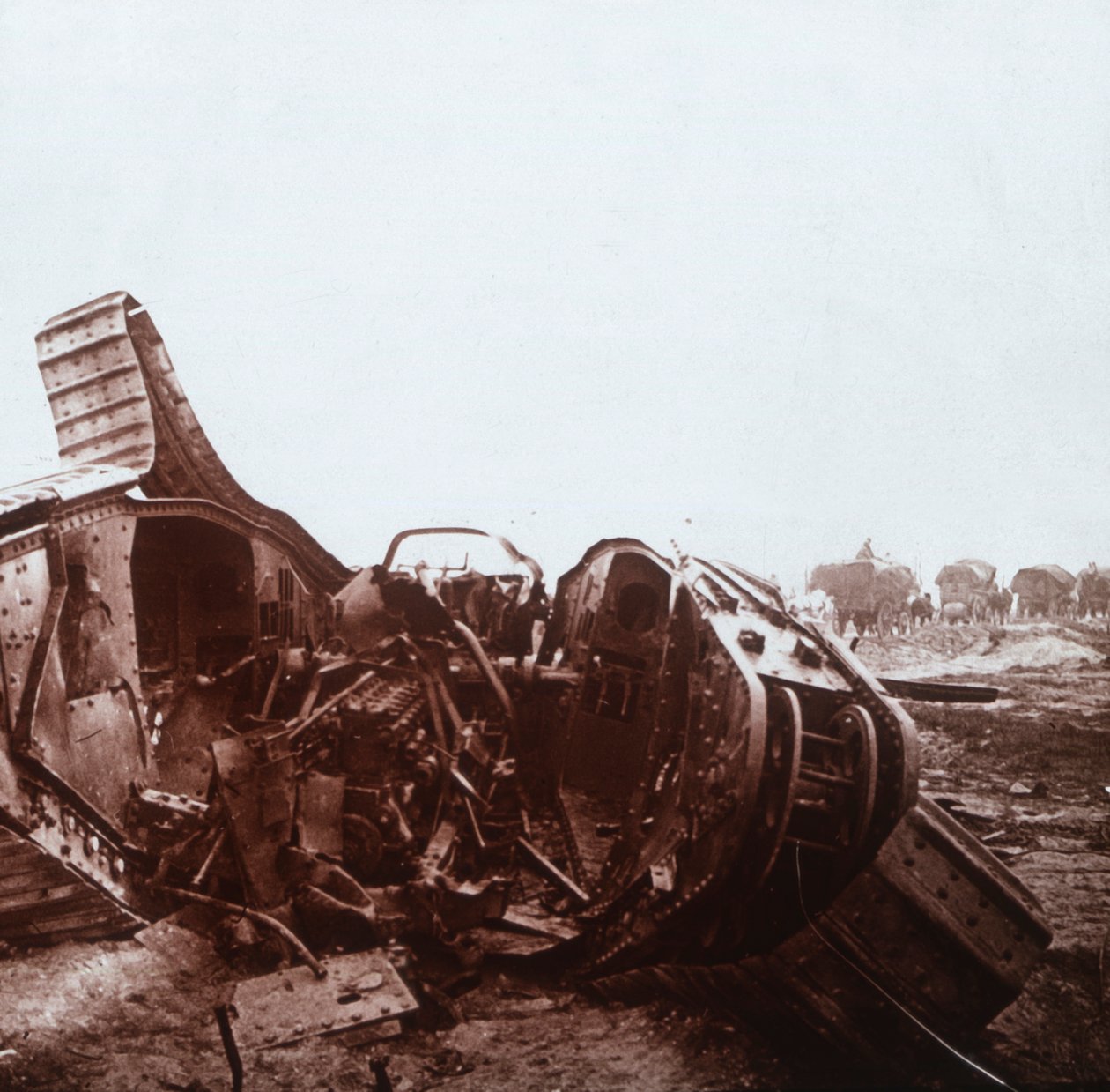 Åpen tank, Champagne, Nord-Frankrike, c1914-c1918 av Unbekannt