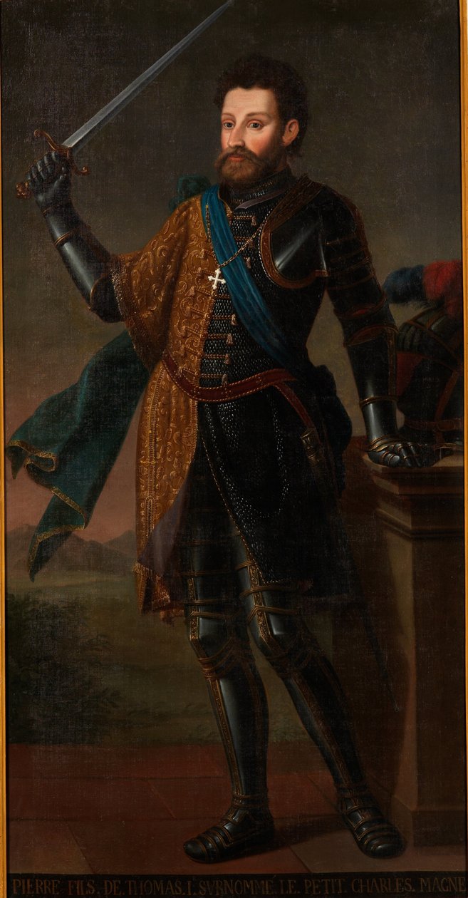 Riratto di Pietro III fransk: oljemaleri fra 1700-tallet, som viser Peter II av Savoy, bevart i det kongelige palasset i Venaria Reale av Unbekannt
