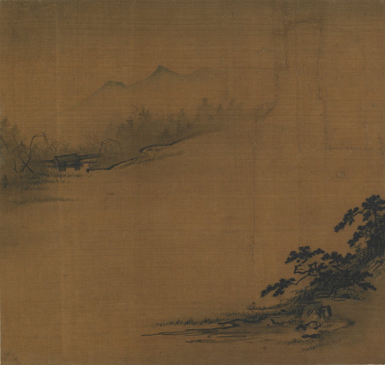 River Landscape in Mist, 1300-tallet. av Unbekannt