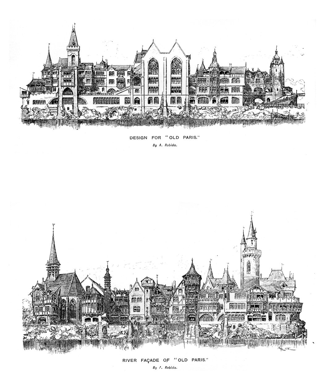 Elvefasade og design for Old Paris, 1899 av Unbekannt