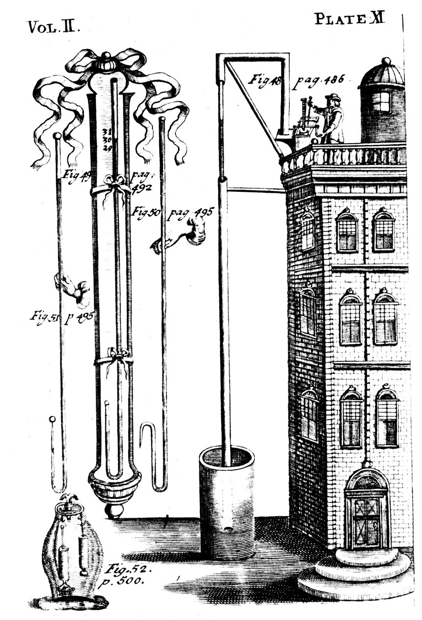 Robert Boyles eksperimenterer med luftpumper, 1725 av Unbekannt