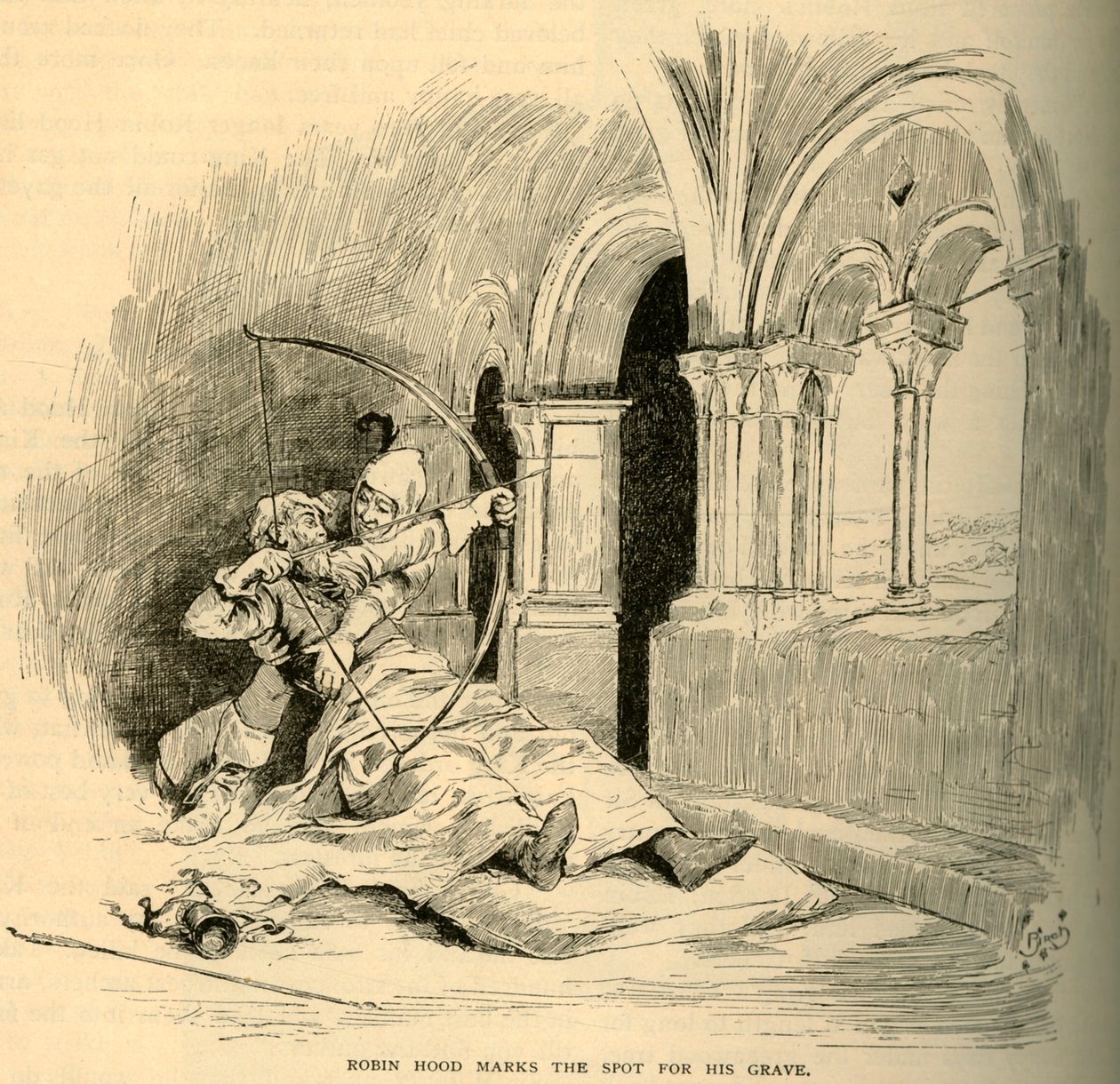 Robin Hood markerer stedet for graven hans, 1883. av Unbekannt