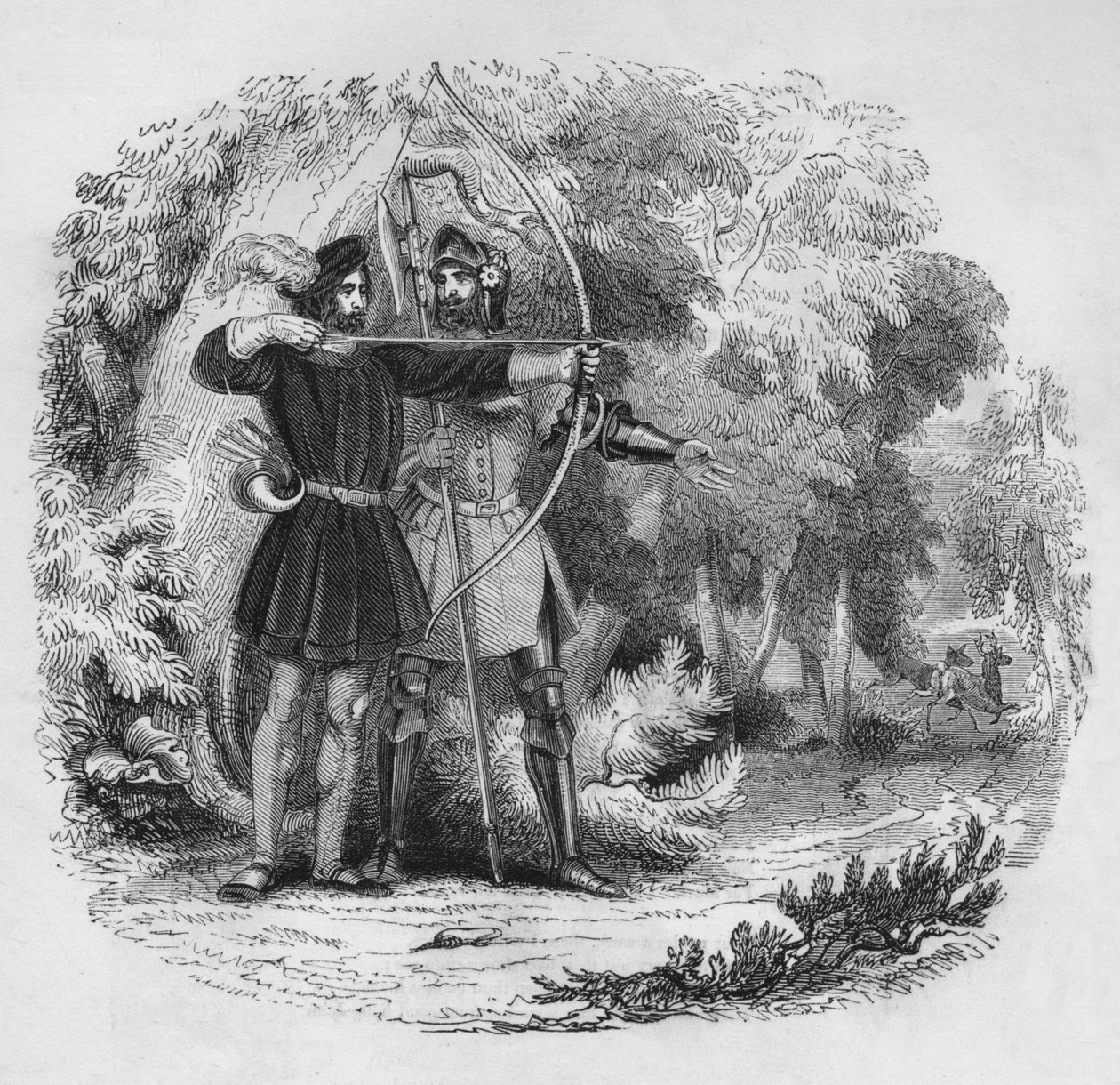 Robin Hood og Lille John, 1845 av Unbekannt
