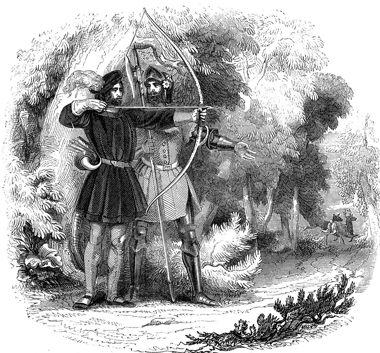 Robin Hood, legendarisk engelsk folkehelt og fredløs og forkjemper for de fattige, tidlig på 1800-tallet av Unbekannt
