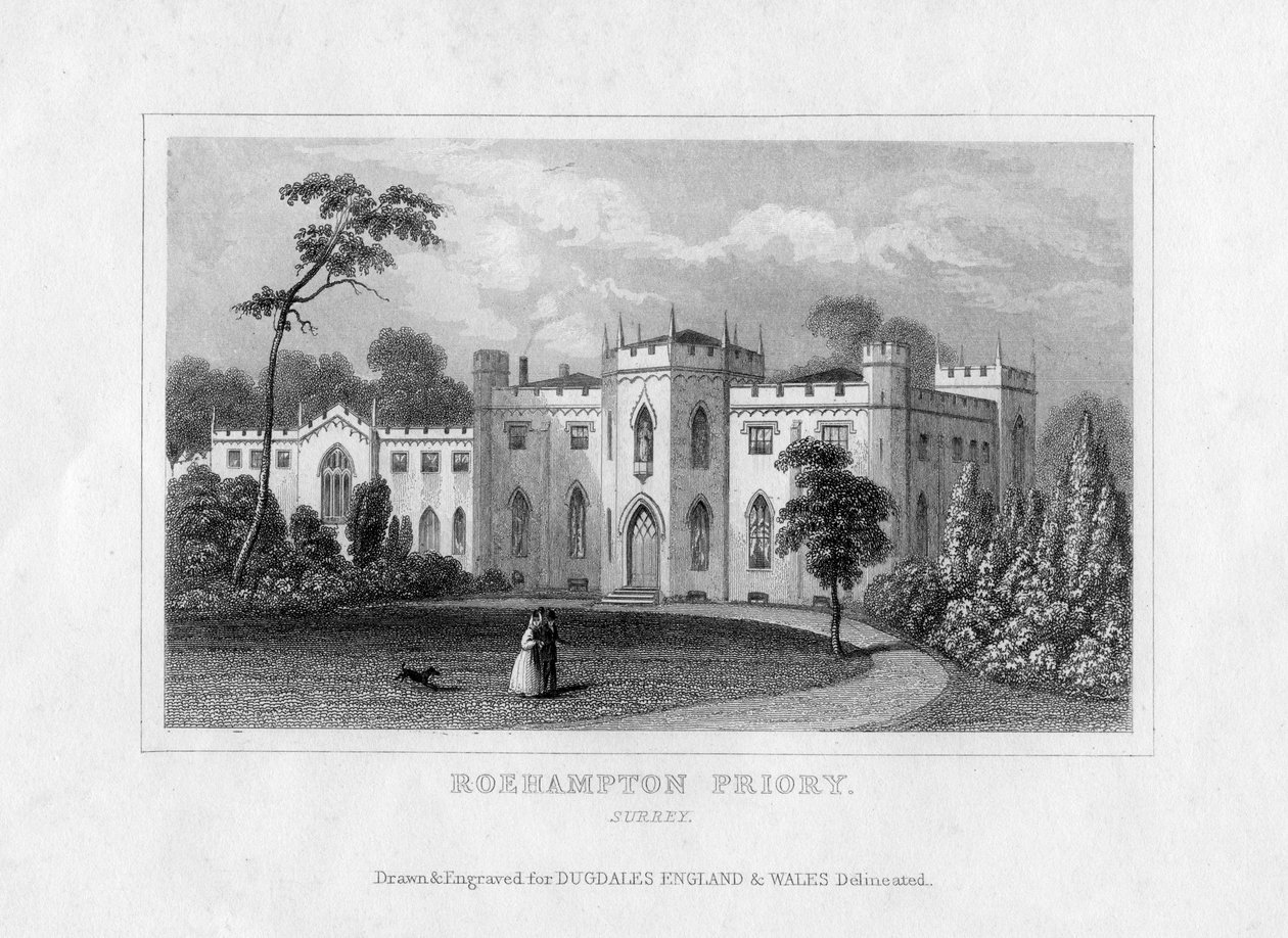 Roehampton Priory, Surrey, midten av 1800-tallet av Unbekannt