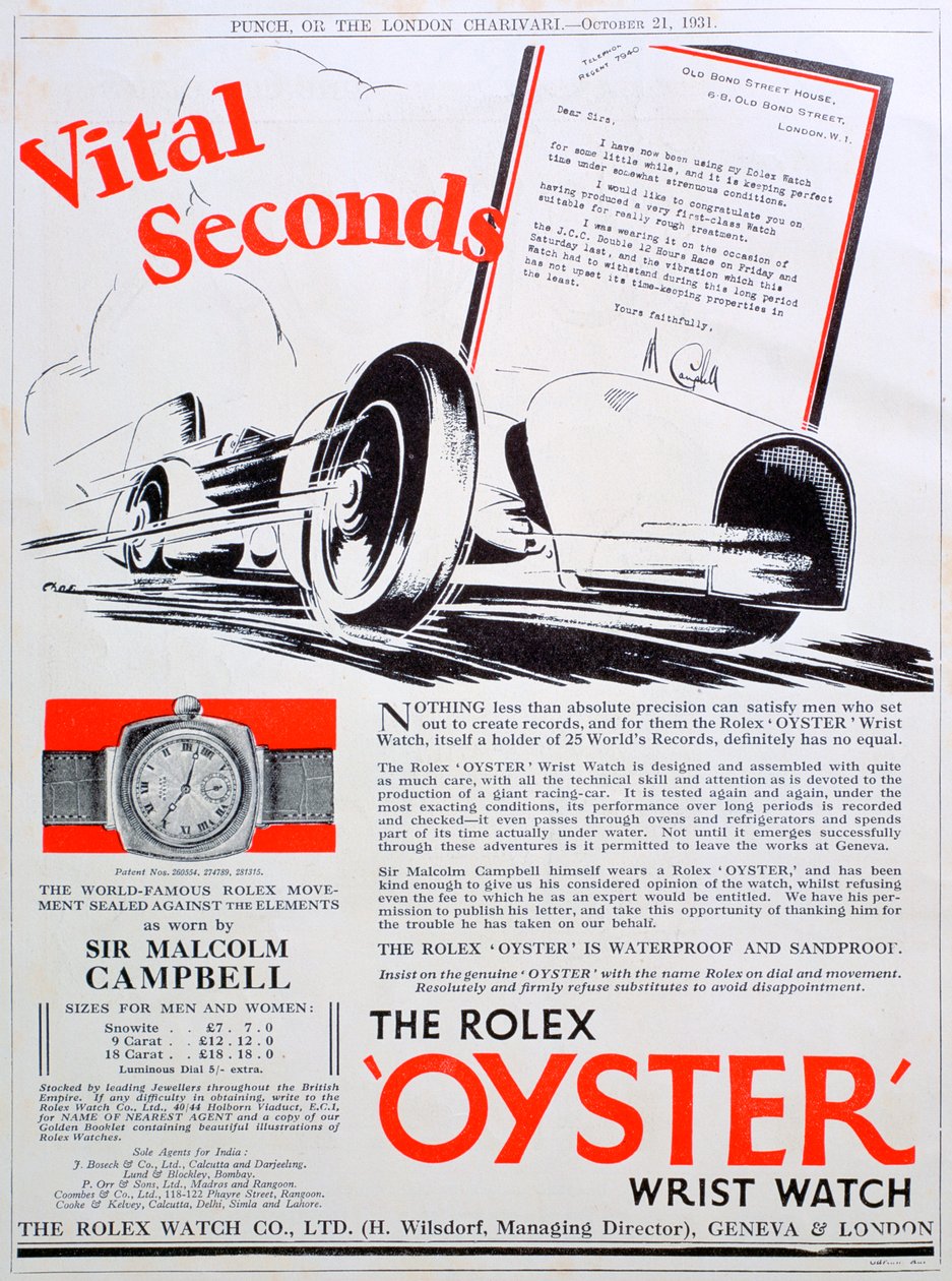 Rolex Oyster armbåndsur-annonse, 1931 av Unbekannt