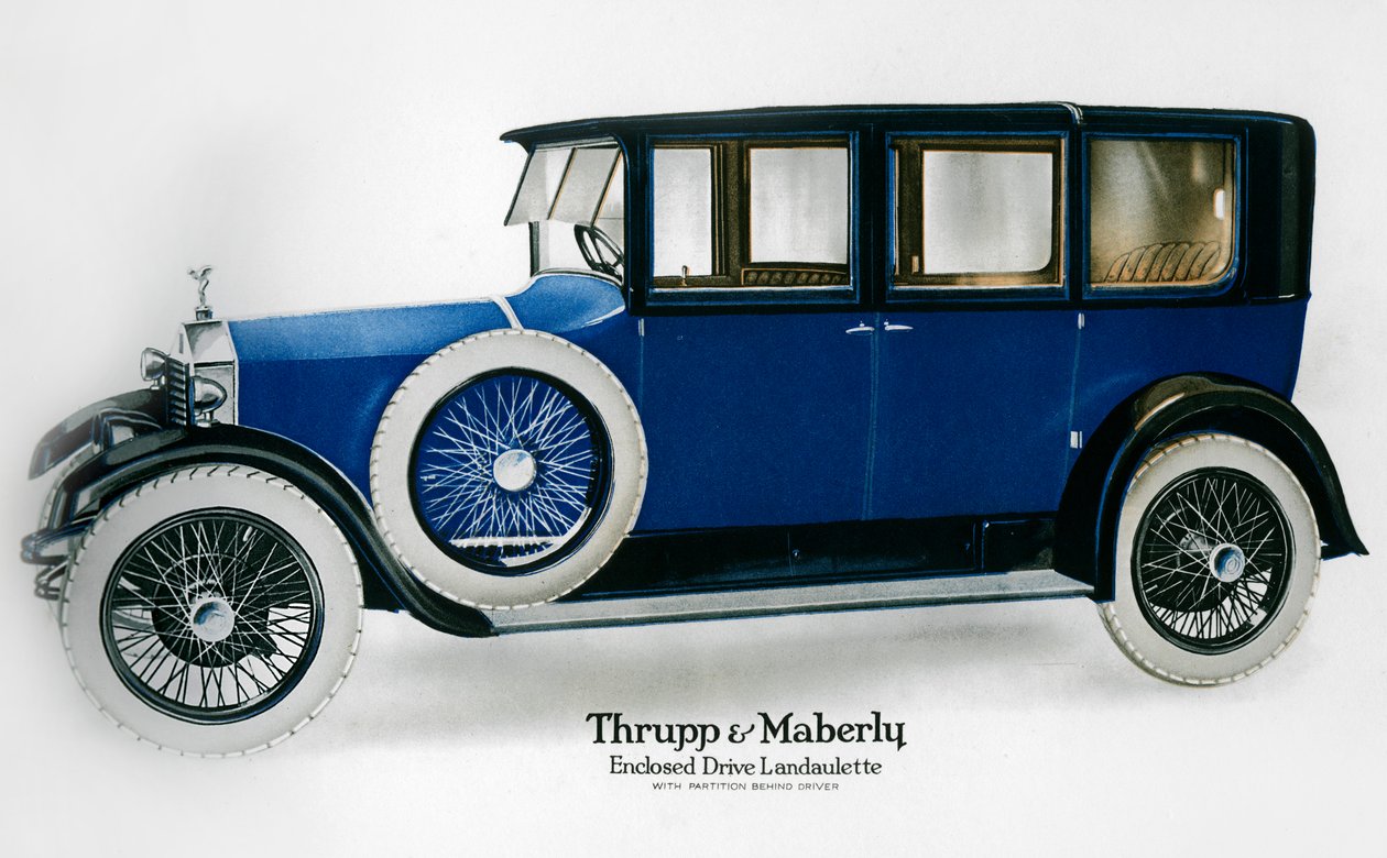 Rolls-Royce lukket drive landaulett med skillevegg bak driveren, c1910-1929 av Unbekannt