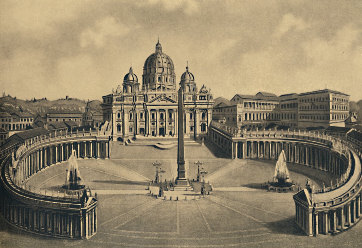 Roma - Basilikaen og S. Peter-plassen. Vatikanpalasset, 1910 av Unbekannt