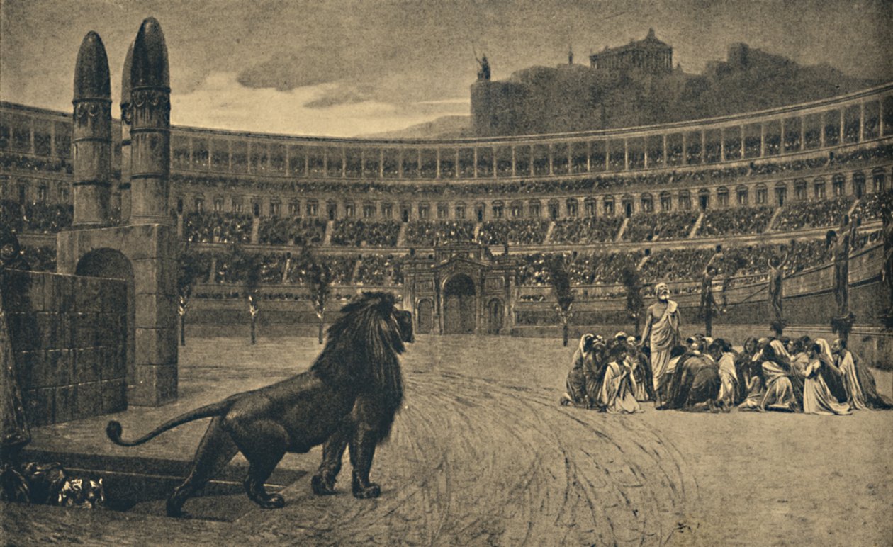 Roma - Circus Maximus - Siste bønn fra de kristne kastet til de ville dyrene, 1910 av Unbekannt
