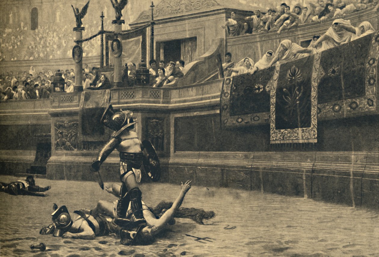 Roma - Colosseum - Tommelen ned i en gladiatorkamp, 1910 av Unbekannt