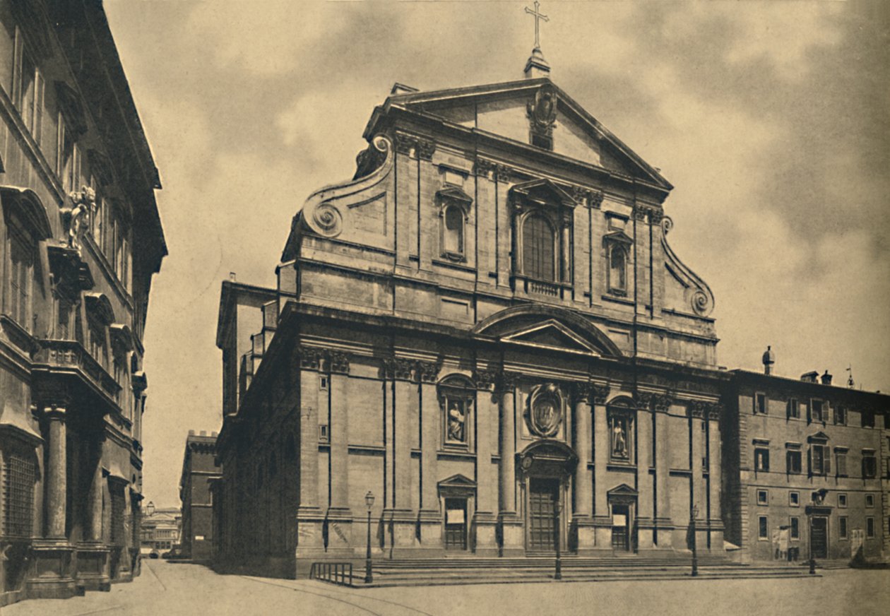 Roma - Fasade til kirken Gesu, av Giacomo della Porta, 1910 av Unbekannt