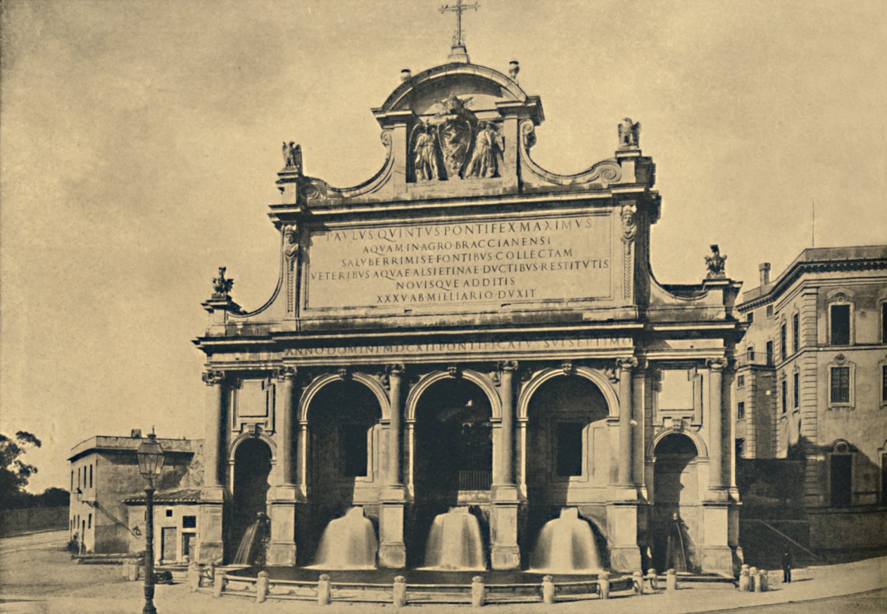 Roma - Fontenen av akvadukten til Paul V, reist etter design av Fontana i 1612, 1910 av Unbekannt