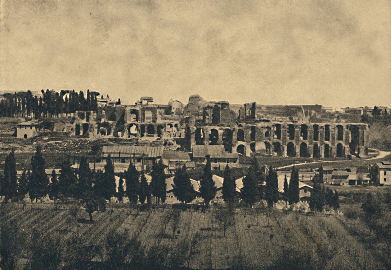 Roma - Store rester av underbygningene til palasset til Septimius Severus, 1910. av Unbekannt